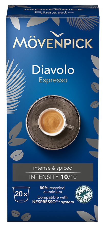 Moevenpick Alu Kapseln Diavolo 20er 3D 2025 frontal